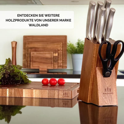 Waldland Schneidebrett Akazienholz Stirnholz mit Saftrille 40x30 cm