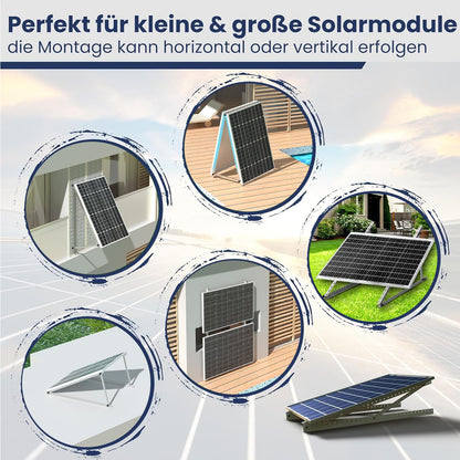GLIESE Solarmodul-Halterung 114 cm, verstellbar 0°–90°, 2 Sets