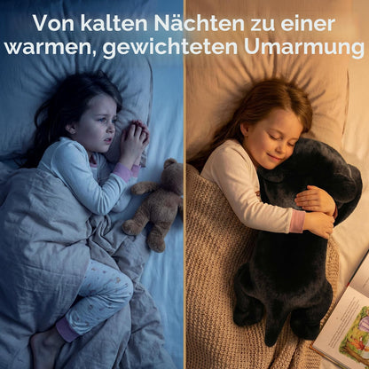 Mewaii Gewichtskuscheltier Schwarze Katze mit Wärmekissen, 2,3 kg