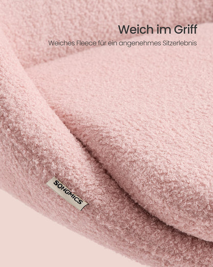SONGMICS Homeoffice-Stuhl Fleece – Pastellrosa OBG020R03