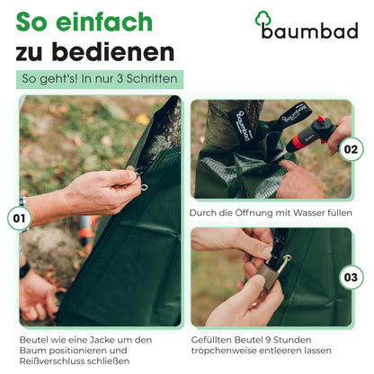 baumbad Bewässerungsbeutel 75 Liter 5er-Set, UV-beständig, Grün