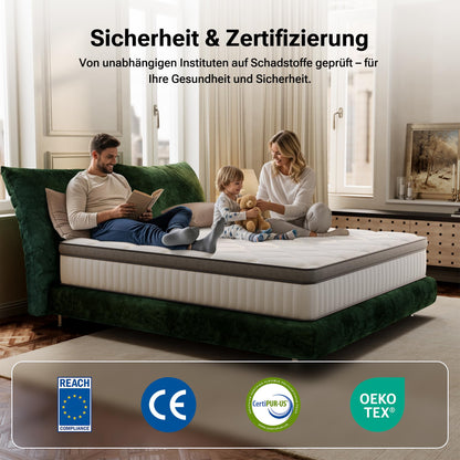TXO Taschenfederkernmatratze 140x200 cm, H3, 7-Zonen, 25 cm hoch