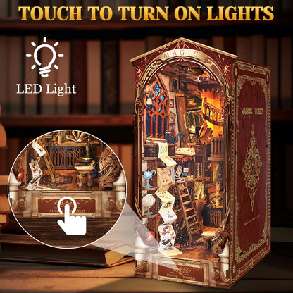 RONSTONE Book Nook Magische Welt DIY Miniaturhaus mit LED-Licht