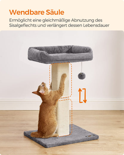 Feandrea Kratzbaum PCA022W01, Katzenkratzbaum mit Sisal, hellgrau