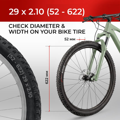Fincci MTB Fahrradreifen 29 Zoll Set 52-622, faltbar, mit Schläuchen