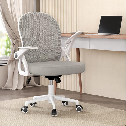 naspaluro Ergonomischer Bürostuhl - Netz, klappbare Armlehnen, Grau