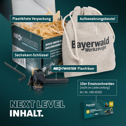 Bayerwald NeoTwister Planfräser für Oberfräse, Ø 35 mm, Schaft 8 mm