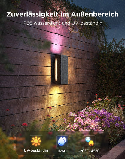 Govee Outdoor UpDown Wandleuchte RGBICWW Matter - 2er-Pack