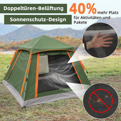 HAUSPROFI Pop Up Campingzelt - 2-3 Personen Automatik
