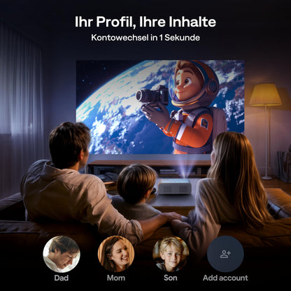 Aurzen Eazze D1G Smart Beamer Full HD mit Google TV, Weiss