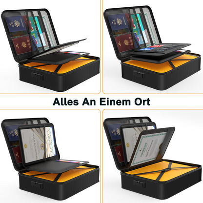 Noiposi Feuerfeste Dokumentenbox F07, wasserdicht, mit Zahlenschloss
