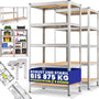 Monzana Schwerlastregal 2er Set XL 180x90x60cm - 1750kg. Rechteckiges, verzinktes Stahlregal für schwere Lagerung.