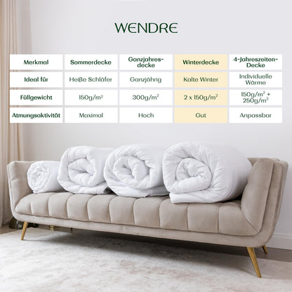WENDRE Winter Bettdecke Mikrofaser Duo - 155x220 cm
