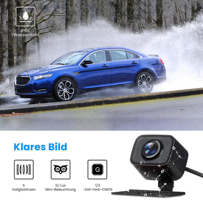 AUTO-VOX W7 Rückfahrkamera Set kabellos mit 5 Zoll Monitor, IP68