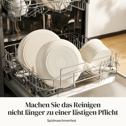 Redchef Keramik Topfset Induktion, 11-teiliges Kochgeschirr-Set, Beige
