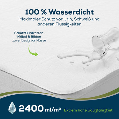 Sensalou Inkontinenz Betteinlage wasserdicht 90x160 cm - 4er Pack