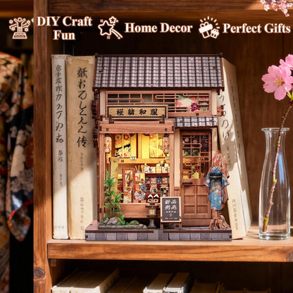 CUTEBEE Book Nook Sakura Kimono – DIY Miniaturhaus Bausatz aus Holz