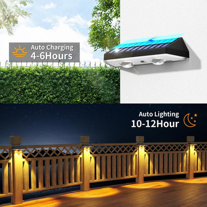 HAMLITE Solar Wandleuchten für Aussen, Gartenleuchten mit 3 Farbmodi