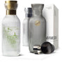 MAMEIDO Wasserkaraffe 1,5 l, Glaskaraffe mit Ausgiesser & Sieb, mundgeblasen, geriffeltes Glas