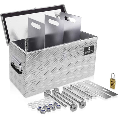 CargoVA Wasserfeste Deichselbox abschliessbar - 60x25x30 cm. Zur sicheren Aufbewahrung auf der Anhängerdeichsel.