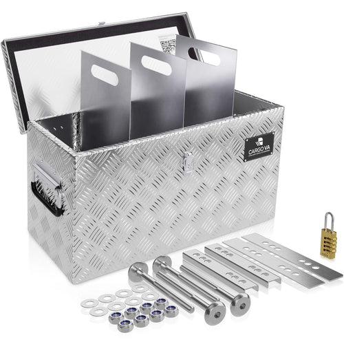 CargoVA Wasserfeste Deichselbox abschliessbar - 60x25x30 cm. Zur sicheren Aufbewahrung auf der Anhängerdeichsel.