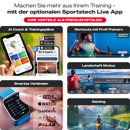 Sportstech PROwer Rudergerät für Zuhause Magnetwiderstand - Oak