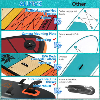 ALLPICK Premium SUP Board Set Aufblasbar - OrangeAbendröte