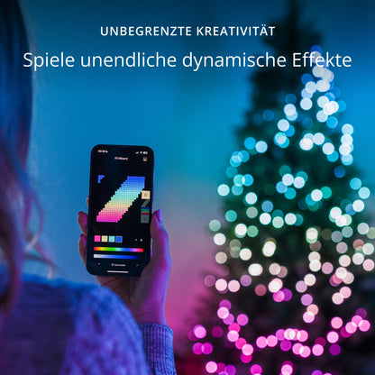 Twinkly Strings LED Lichterkette 600 RGB+W Schwarz - Innen/Aussen