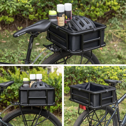 CXWXC Fahrradkorb hinten aus Metall mit Cargo-Netz und Innenfutter
