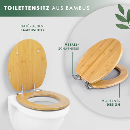 Benkstein WC-Deckel aus Bambus mit Absenkautomatik, antibakteriell