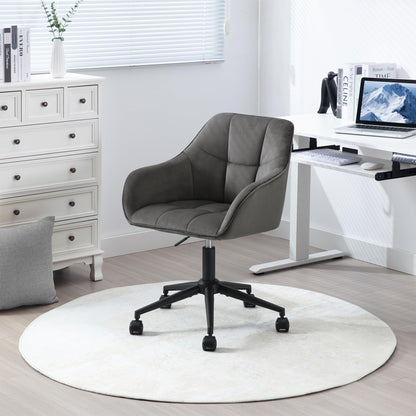 WOLTU BS145dgr Homeoffice Drehstuhl - Samt Dunkelgrau/Schwarz
