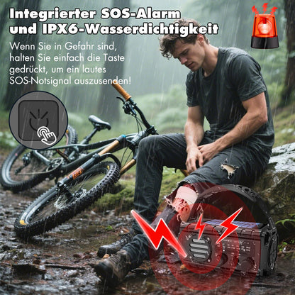 MILFECH Solar Kurbelradio 20000mAh, AM/FM Notfallradio, LED-Lampe