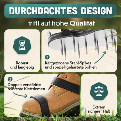 RASENKÖNIG Nagelschuhe Pro – Rasenlüfter Schuhe zur Rasenbelüftung