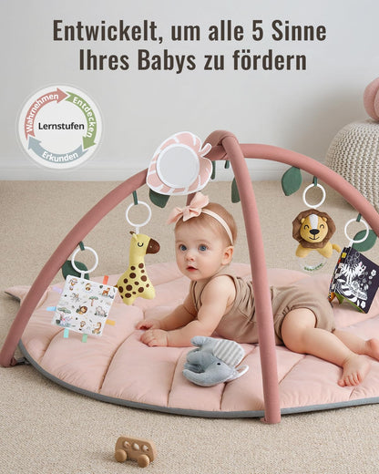 Blissful Diary Spielbogen mit Krabbeldecke, 135 × 94 cm, Kristallrosa