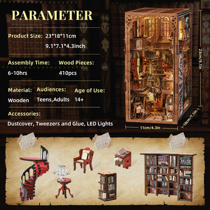 MiniCity Book Nook Kit Abbey Library 3D-Holzpuzzle Buchstütze