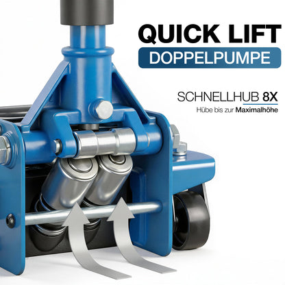 STIX Hydraulischer Rangierwagenheber 3T, extra flach 75 mm, Quicklift