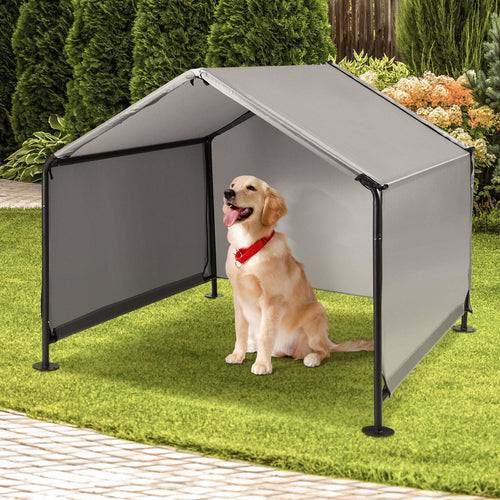 A.FATI Outdoor Hundehütte für grosse Hunde, grau. Bietet grossen Hunden im Freien witterungsbeständigen Schutz.