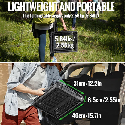 GARLLEN Grilltisch klappbar, Campingtisch 60 x 40 cm, höhenverstellbar
