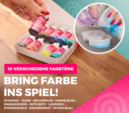 KERACRAFT Color Farbpigmente für Giesspulver 10er Set 25 ml