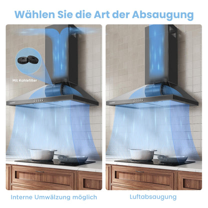 Comfee CH60A17EM400B Dunstabzugshaube 60 cm Umluft & Abluft Schwarz