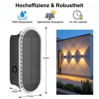 ELLASAY Solar Wandleuchten Aussen, Up & Down, 3 Farben, IP65, 6er-Set