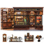 CUTEBEE Book Nook Kit Corner Coffee Shop – 3D Holzpuzzle mit LED, Miniatur-Kaffeehaus aus Holz mit Staubschutz