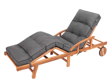 Bjird Liegenauflage für Gartenliege, 200 x 55 x 8 cm, Anthrazit – gesteppte Auflage aus Polyester