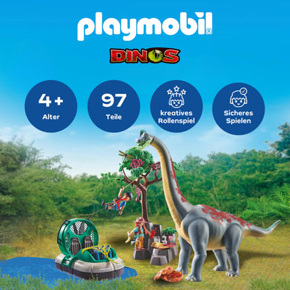 PLAYMOBIL Brachiosaurus-Begegnung mit Luftkissenboot Spielset 71819