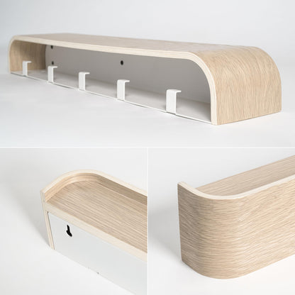 Kazai. Wandgarderobe "Toke", modernes Design, Eiche/Weiss