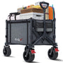 COMLAX FIELD Bollerwagen faltbar mit All-Terrain-Rädern, 120 l, grau, für Strand, Garten und Camping