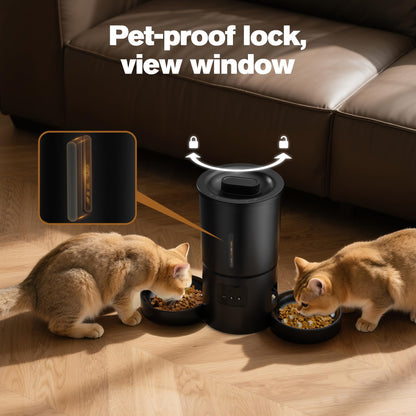 AONBOY Futterautomat Doppelnapf Katze WiFi - 5L Schwarz