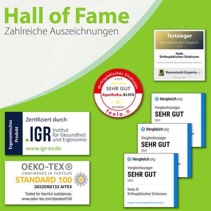 feela Orthopädisches Sitzkissen Medium – Ergonomisches Memory-Kissen