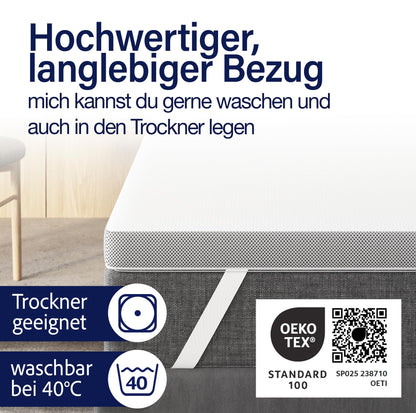 KNERST Duo Matratzentopper 90x200 cm, 7 Zonen und 2 Härtegrade