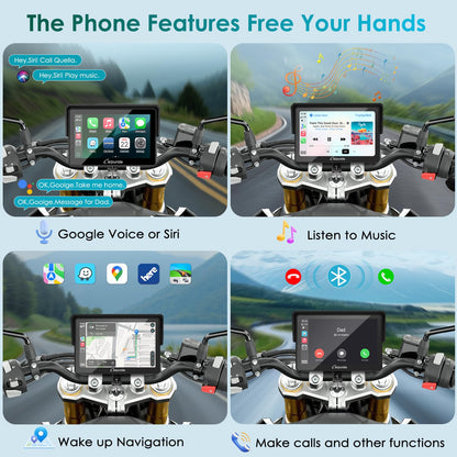 Carpuride W502S Pro Motorrad-Navigationsgerät mit CarPlay, 5 Zoll